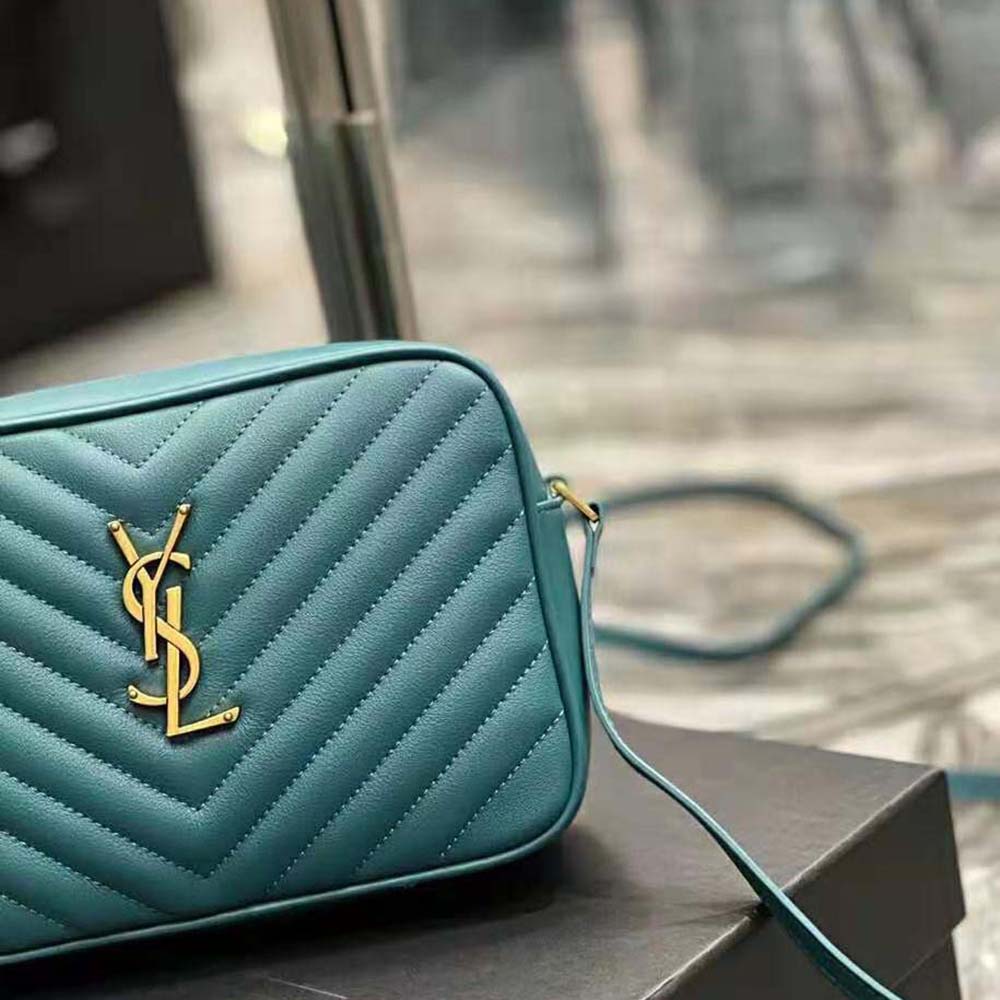 Saint Laurent YSL Women Lou Camera Bag in Supple Quilted Leather-Dark Green - image 7