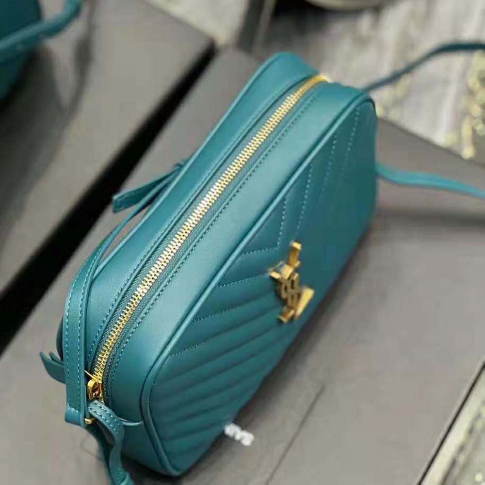 Saint Laurent YSL Women Lou Camera Bag in Supple Quilted Leather-Dark Green - image 5