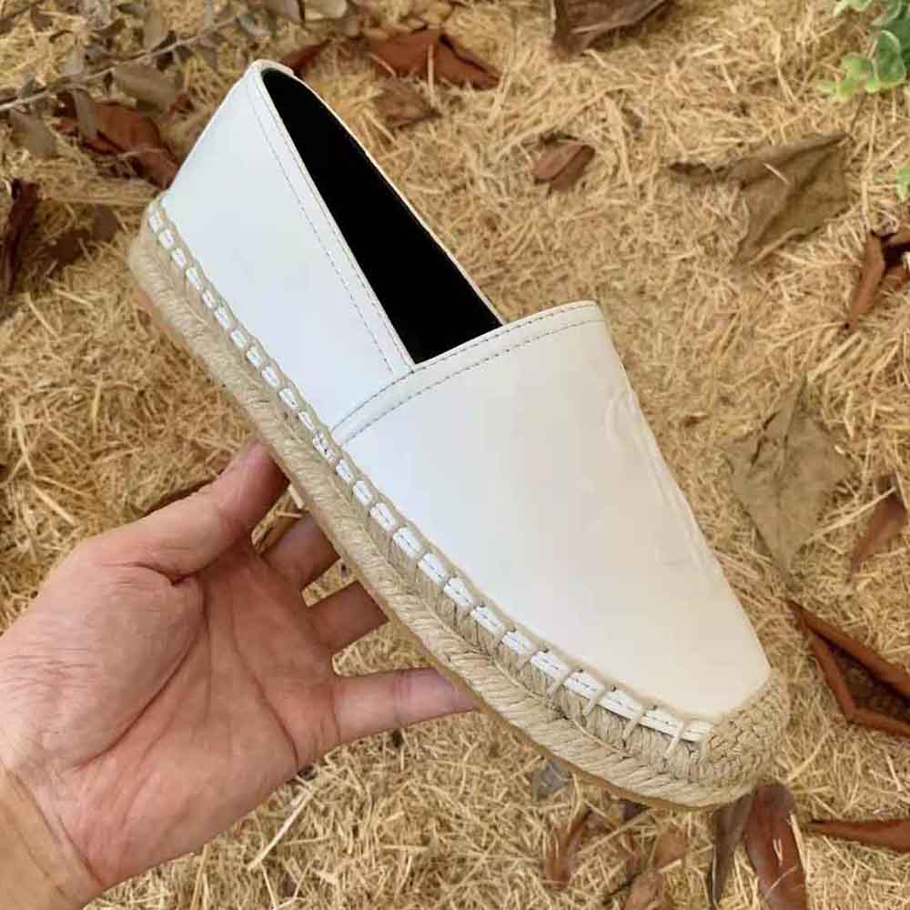 Saint Laurent YSL Women Monogram Espadrilles in Lambskin-White - image 10