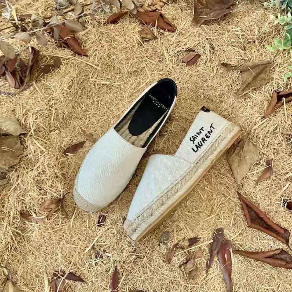 Saint Laurent YSL Women Saint Laurent Embroidered Espadrilles in Canvas - image 6