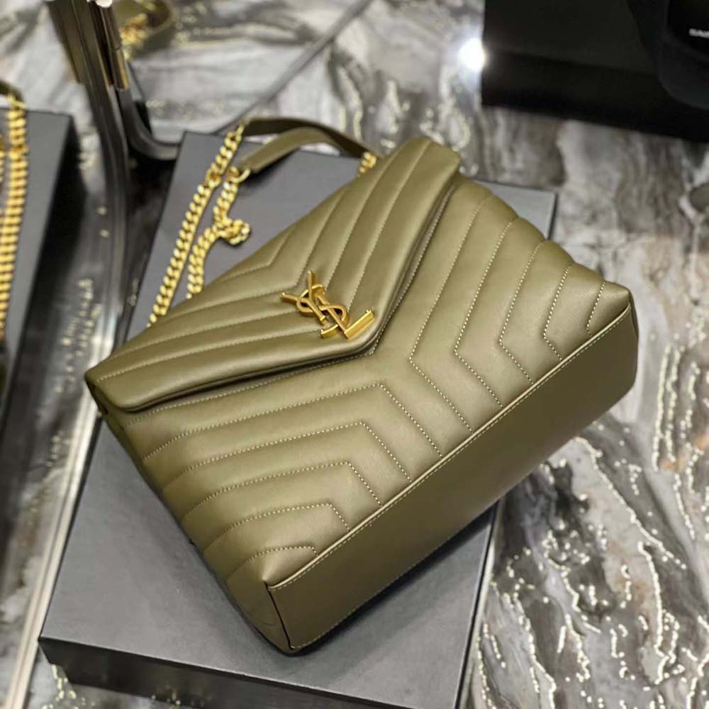 Saint Laurent YSL Women Loulou Medium Bag in Matelassé Y Leather-Green - image 7