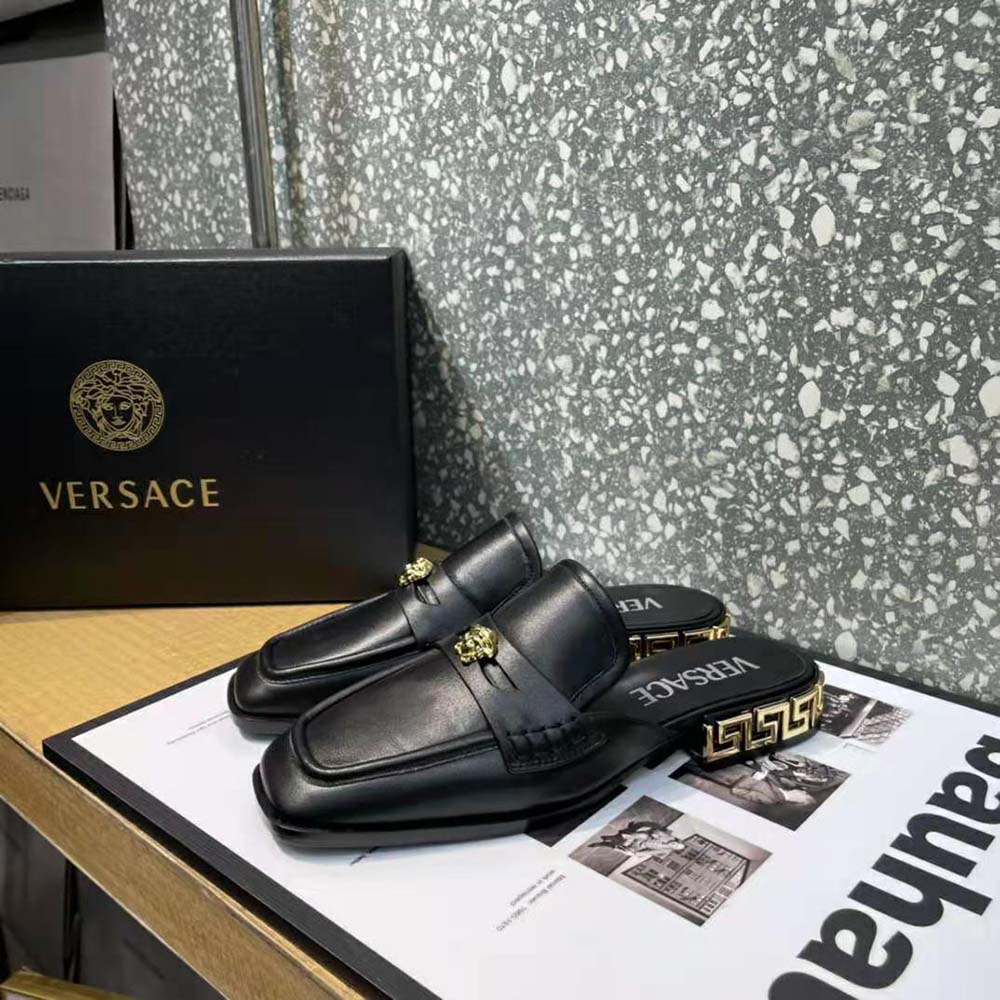 Versace Women La Medusa Loafers in Calf Leather-Black - image 4