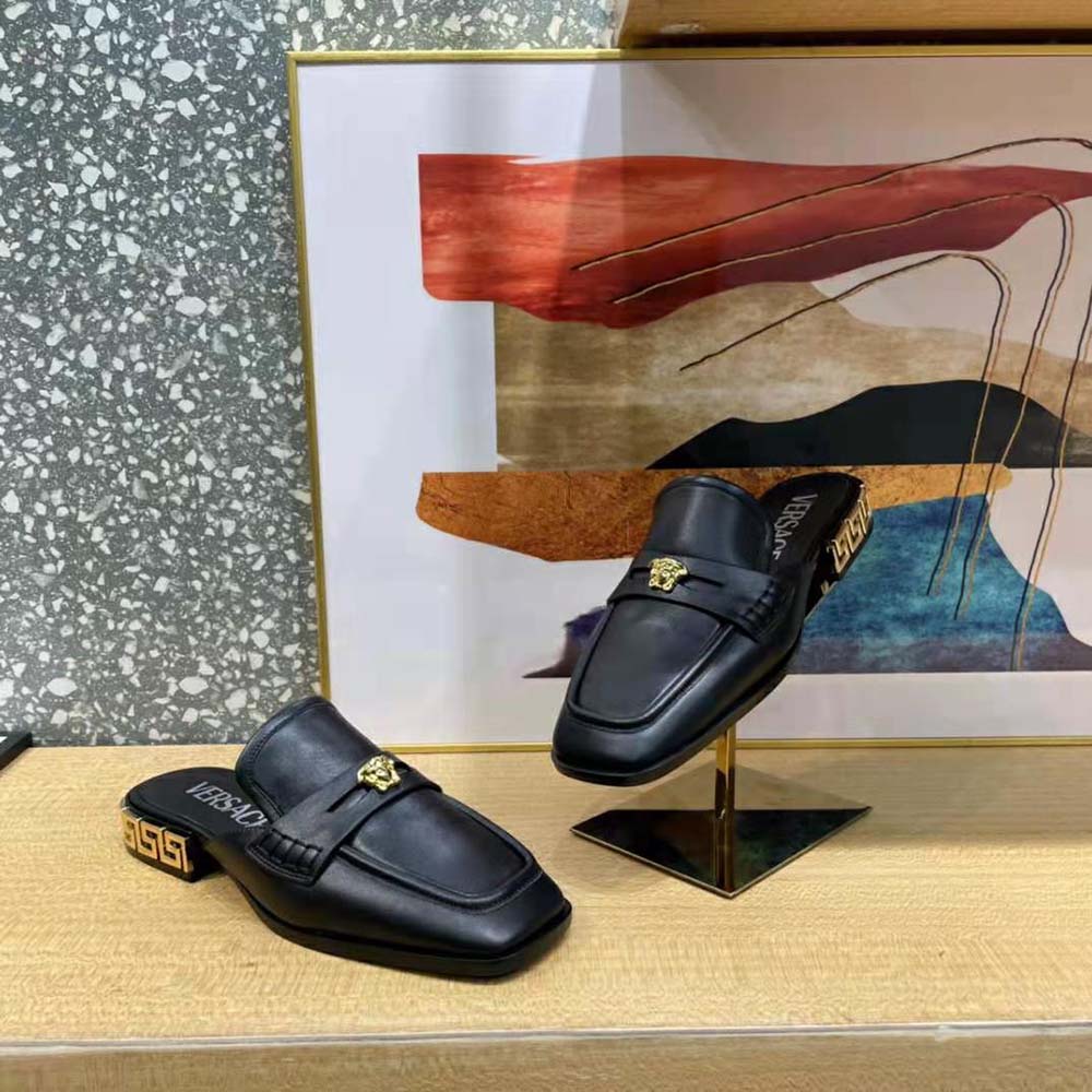 Versace Women La Medusa Loafers in Calf Leather-Black - image 6