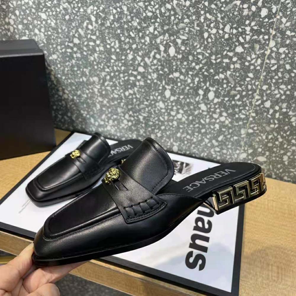 Versace Women La Medusa Loafers in Calf Leather-Black - image 8