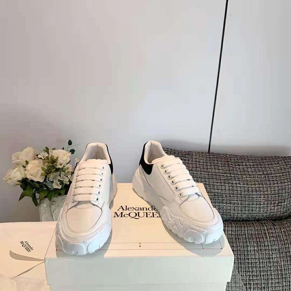 Alexander Mcqueen Unisex Court Trainer in White/Black - image 6