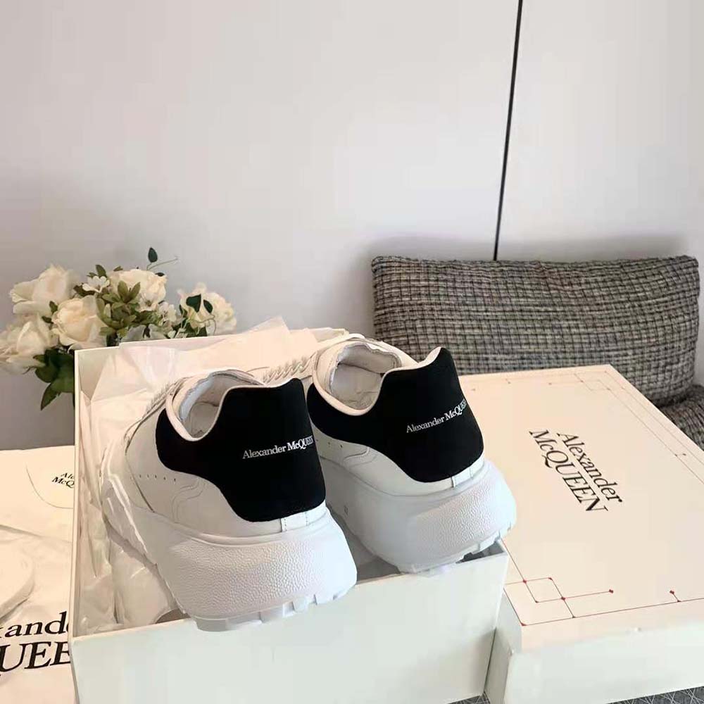 Alexander Mcqueen Unisex Court Trainer in White/Black - image 10