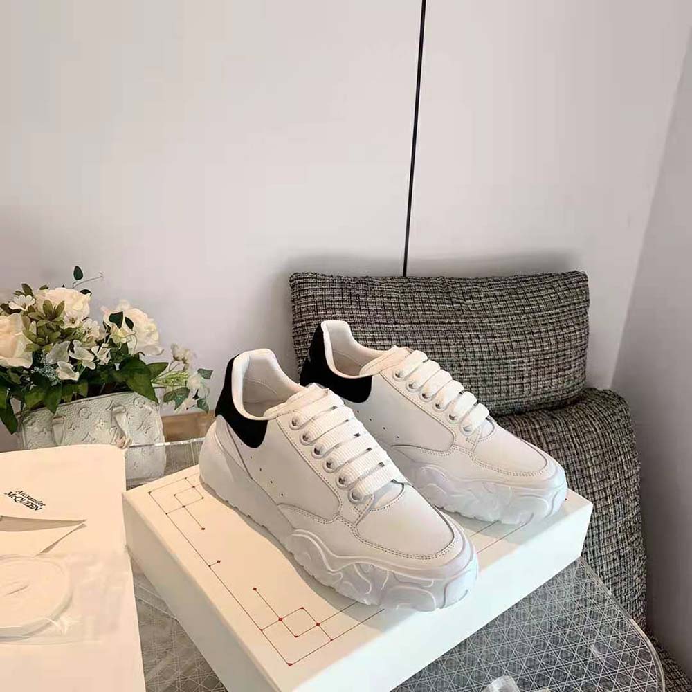 Alexander Mcqueen Unisex Court Trainer in White/Black - image 4
