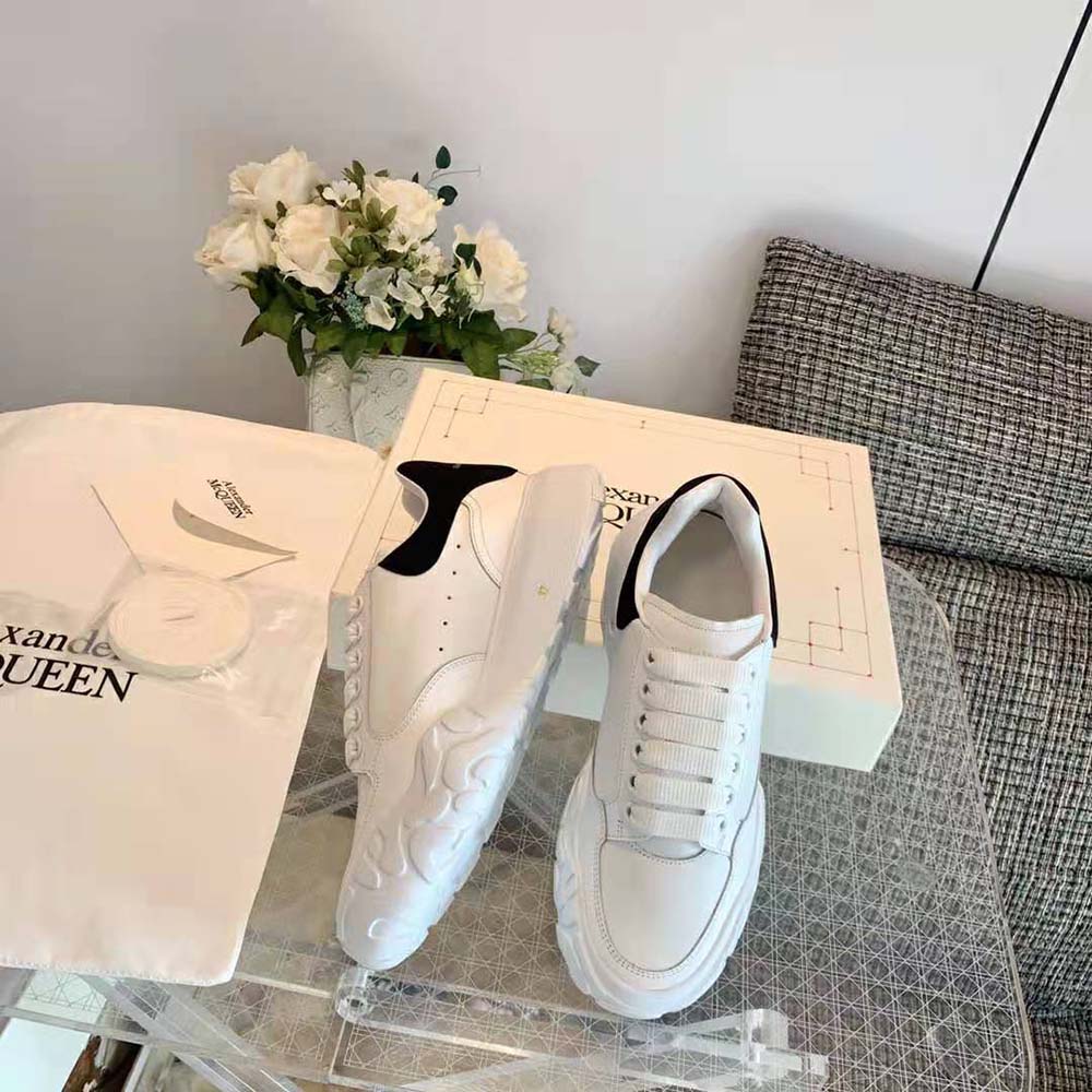 Alexander Mcqueen Unisex Court Trainer in White/Black - image 5