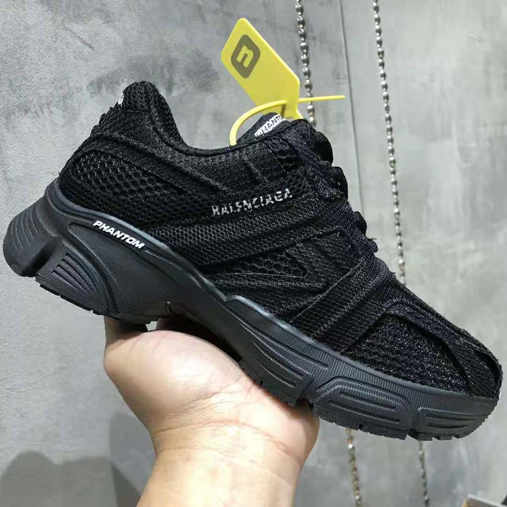 Balenciaga Unisex Phantom Sneaker in Black Monocolor Fabric and Mesh - image 4