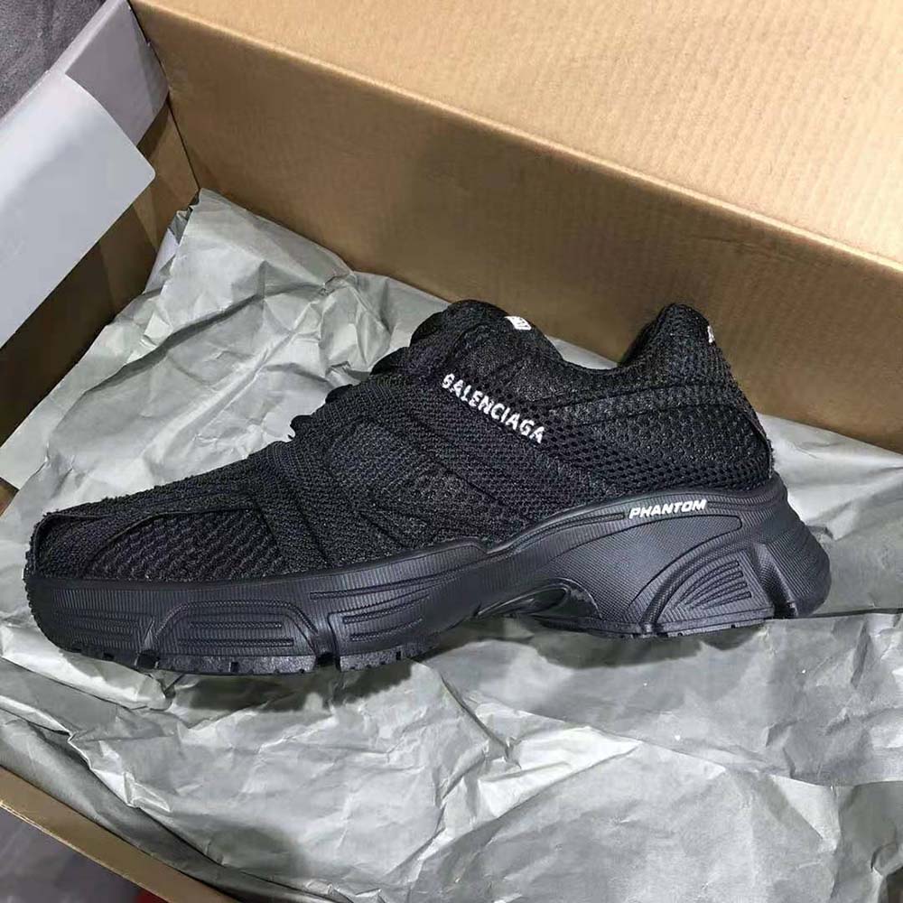 Balenciaga Unisex Phantom Sneaker in Black Monocolor Fabric and Mesh - image 6