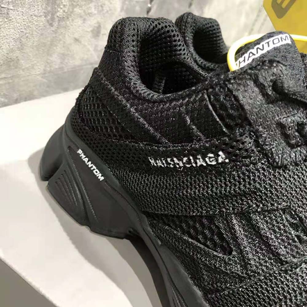 Balenciaga Unisex Phantom Sneaker in Black Monocolor Fabric and Mesh - image 8