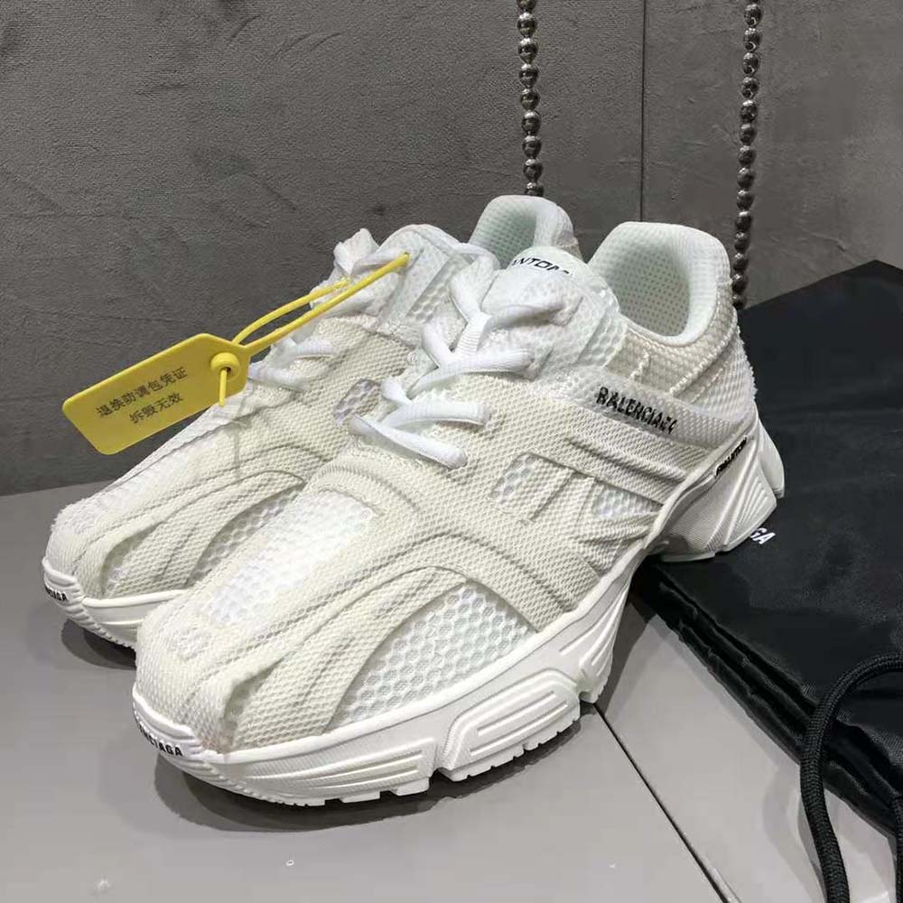 Top view showing slip-on silhouette of Balenciaga Unisex Phantom Sneaker white