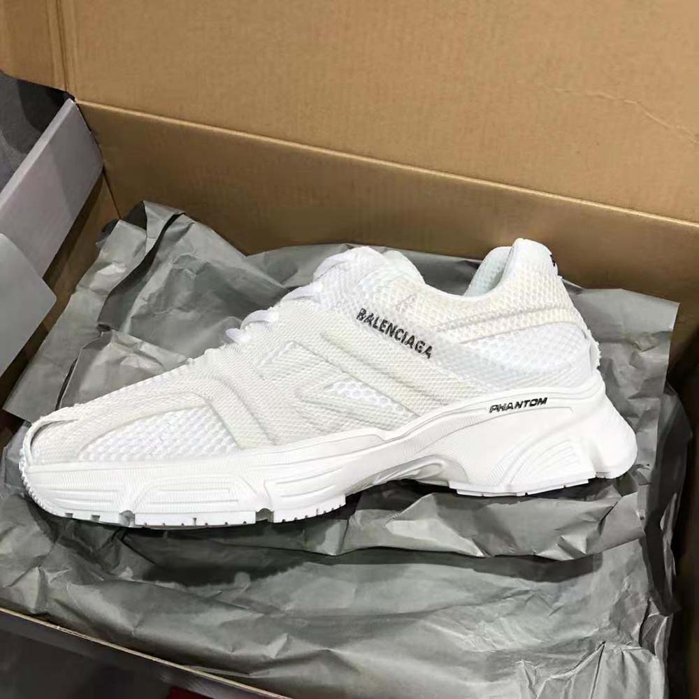 Balenciaga Unisex Phantom Sneaker in White Monocolor Fabric and Mesh - image 4