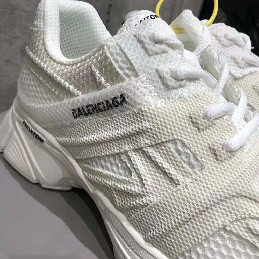 Balenciaga Unisex Phantom Sneaker in White Monocolor Fabric and Mesh - image 8