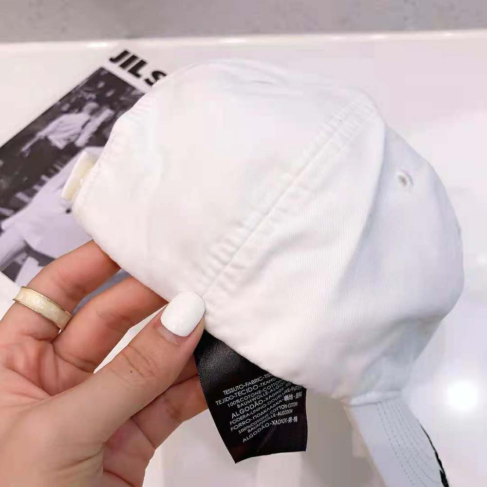 Balenciaga Women Logo Visor Cap in White and Black Cotton Drill - image 7