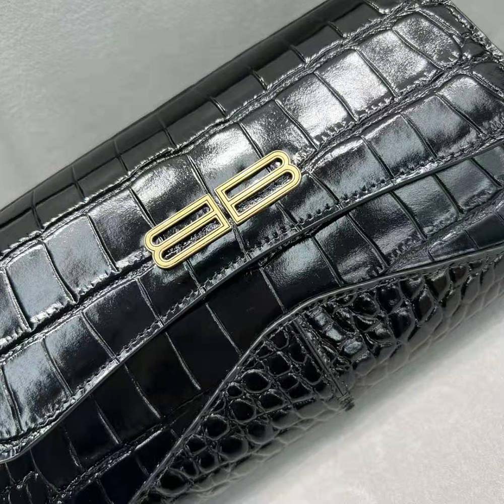 Balenciaga Women XX Small Flap Bag Crocodile Embossed in Black - image 8