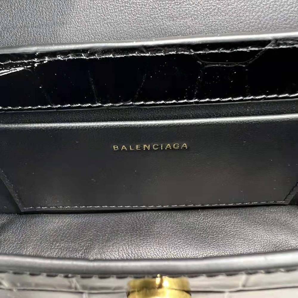 Balenciaga Women XX Small Flap Bag Crocodile Embossed in Black - image 10