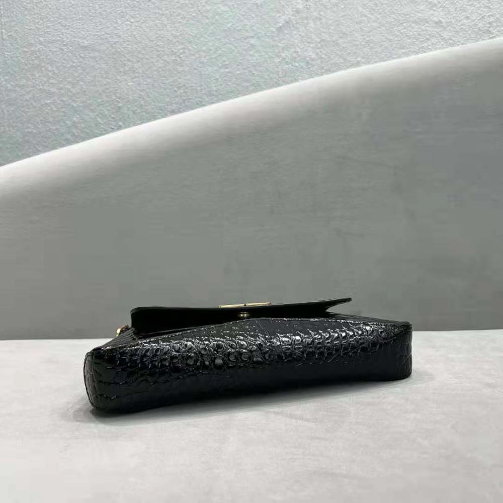 Balenciaga Women XX Small Flap Bag Crocodile Embossed in Black - image 6