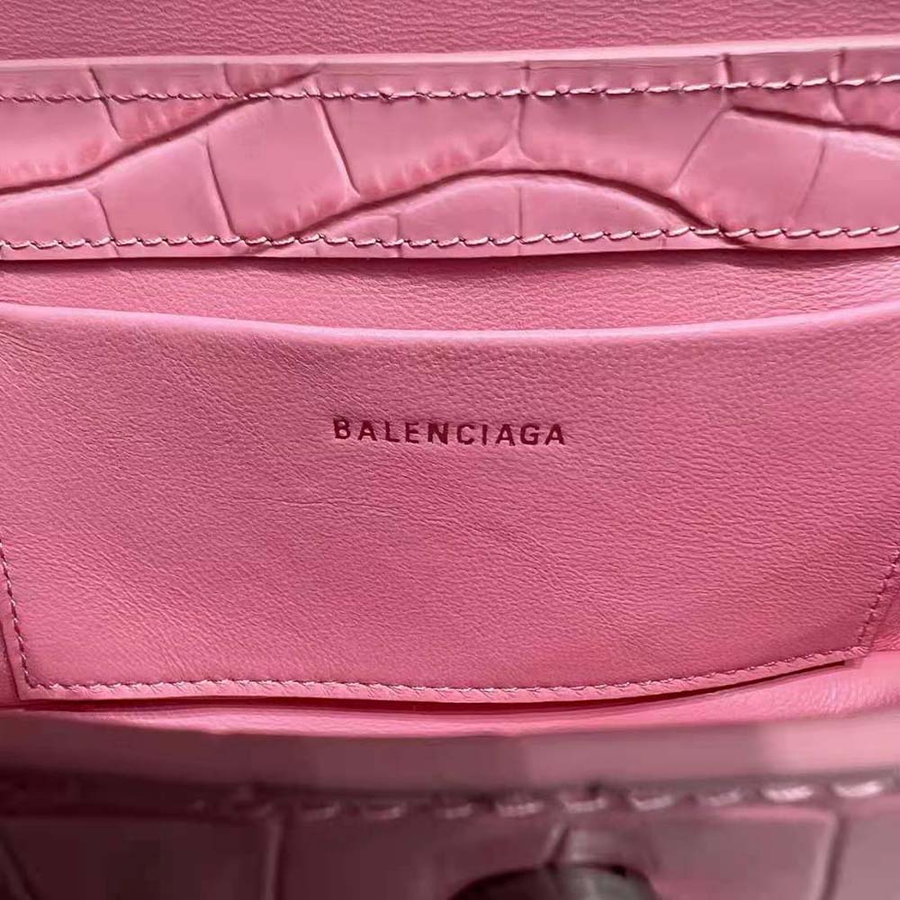 Balenciaga Women XX Small Flap Bag Crocodile Embossed in Pink - image 9