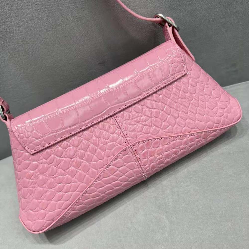 Balenciaga Women XX Small Flap Bag Crocodile Embossed in Pink - image 5