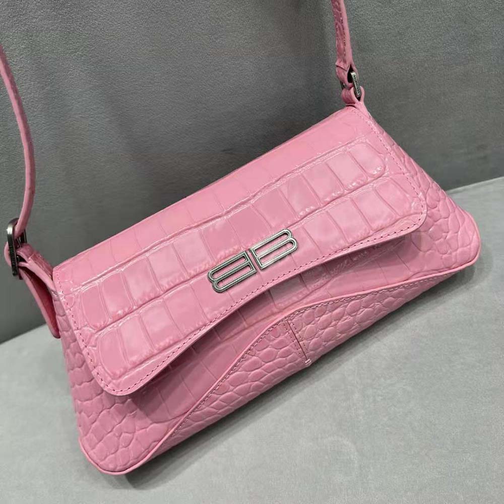 Balenciaga Women XX Small Flap Bag Crocodile Embossed in Pink - image 7