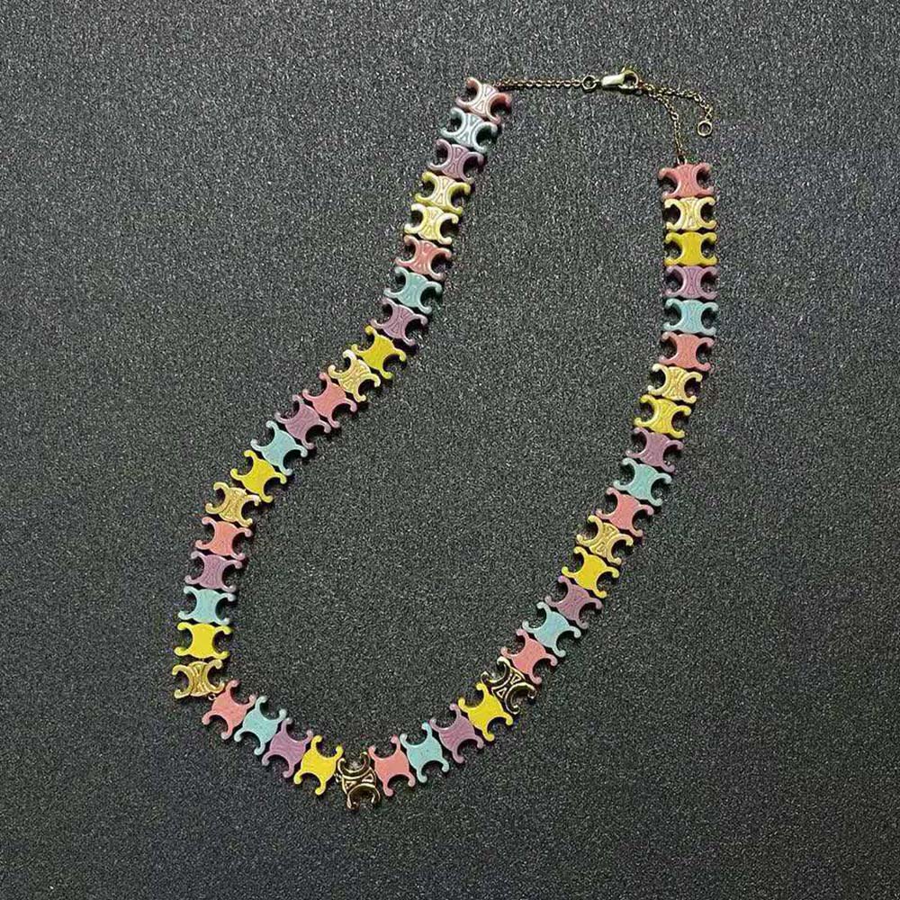 Side angle showing clasp and delicate silhouette of Celine Women Baby Necklace