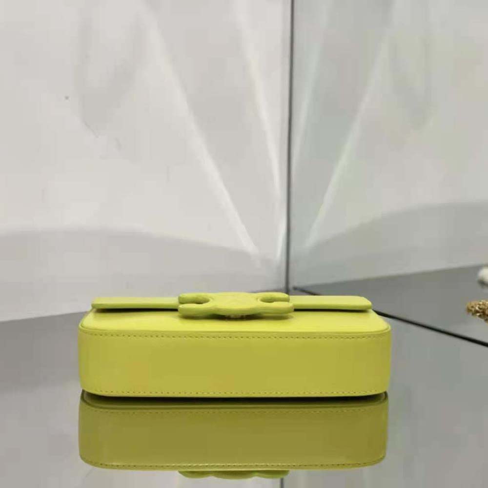 Celine Women Chain Shoulder Bag Cuir Triomphe in Shiny Calfskin-Yellow - image 5