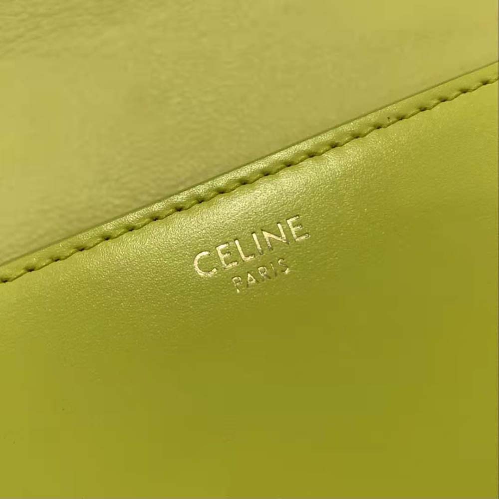 Celine Women Chain Shoulder Bag Cuir Triomphe in Shiny Calfskin-Yellow - image 10