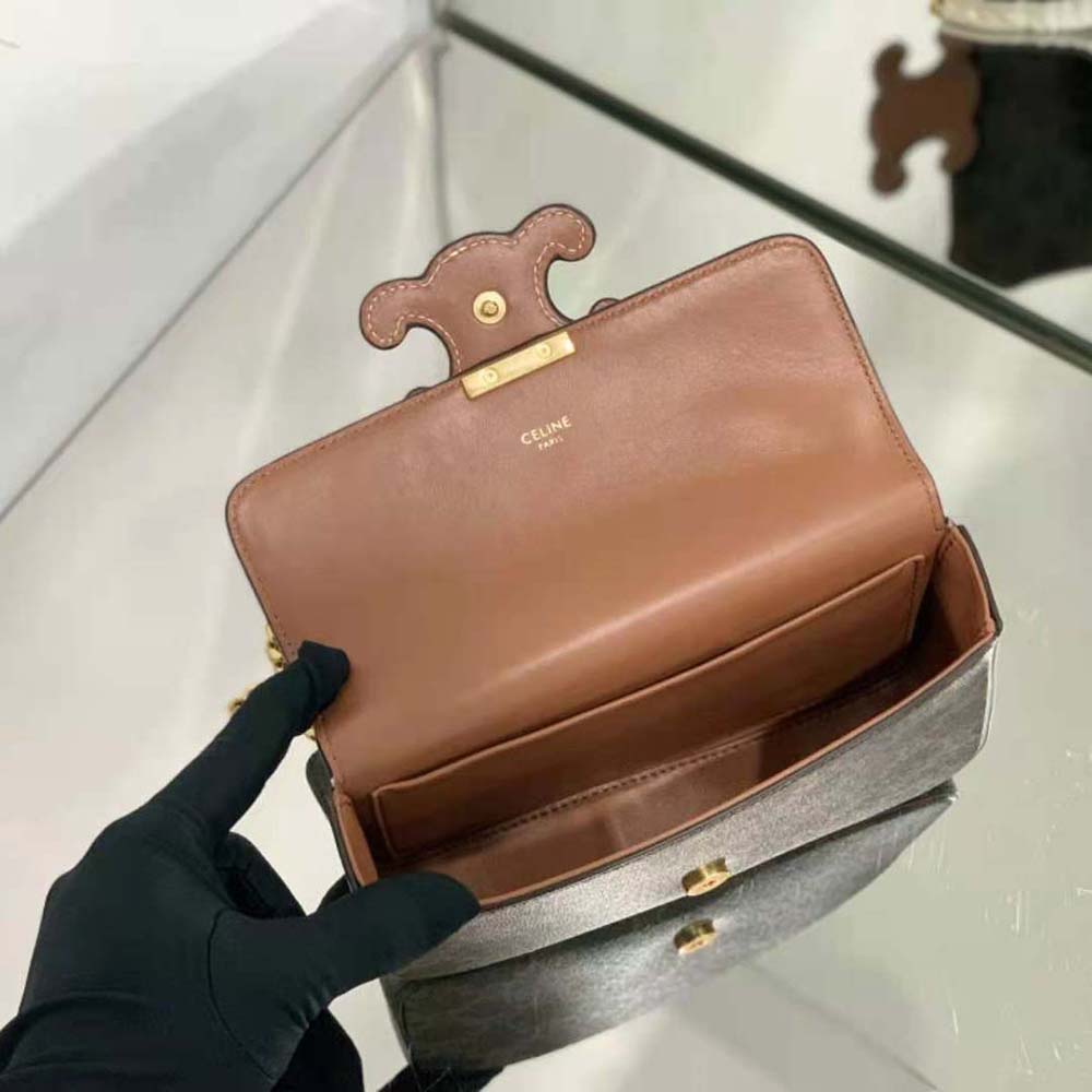 Celine Women Chain Shoulder Bag Cuir Triomphe in Triomphe Canvas and Calfskin - image 10