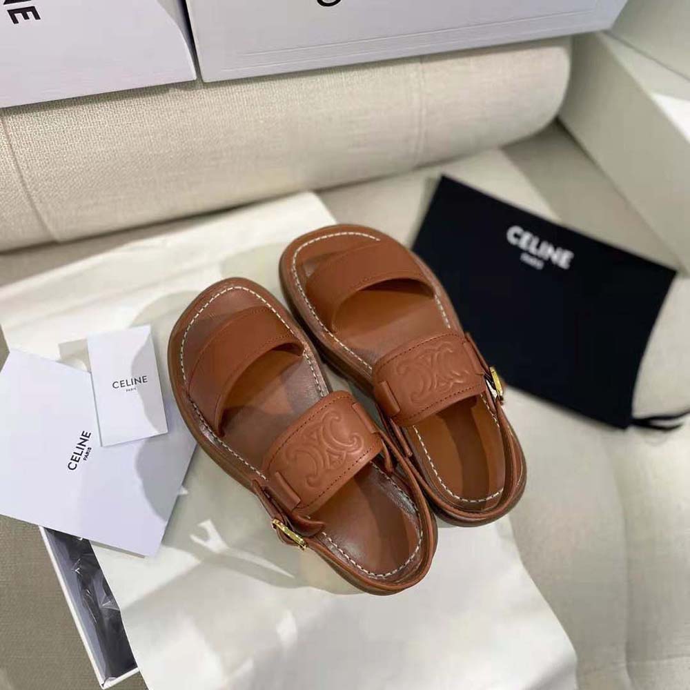 Celine Women Clea Triomphe Sandal in Vegetal Calfskin - image 4