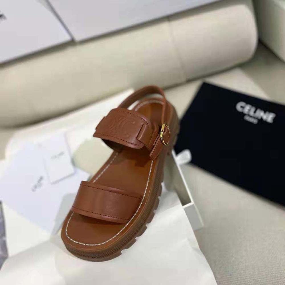 Celine Women Clea Triomphe Sandal in Vegetal Calfskin - image 8
