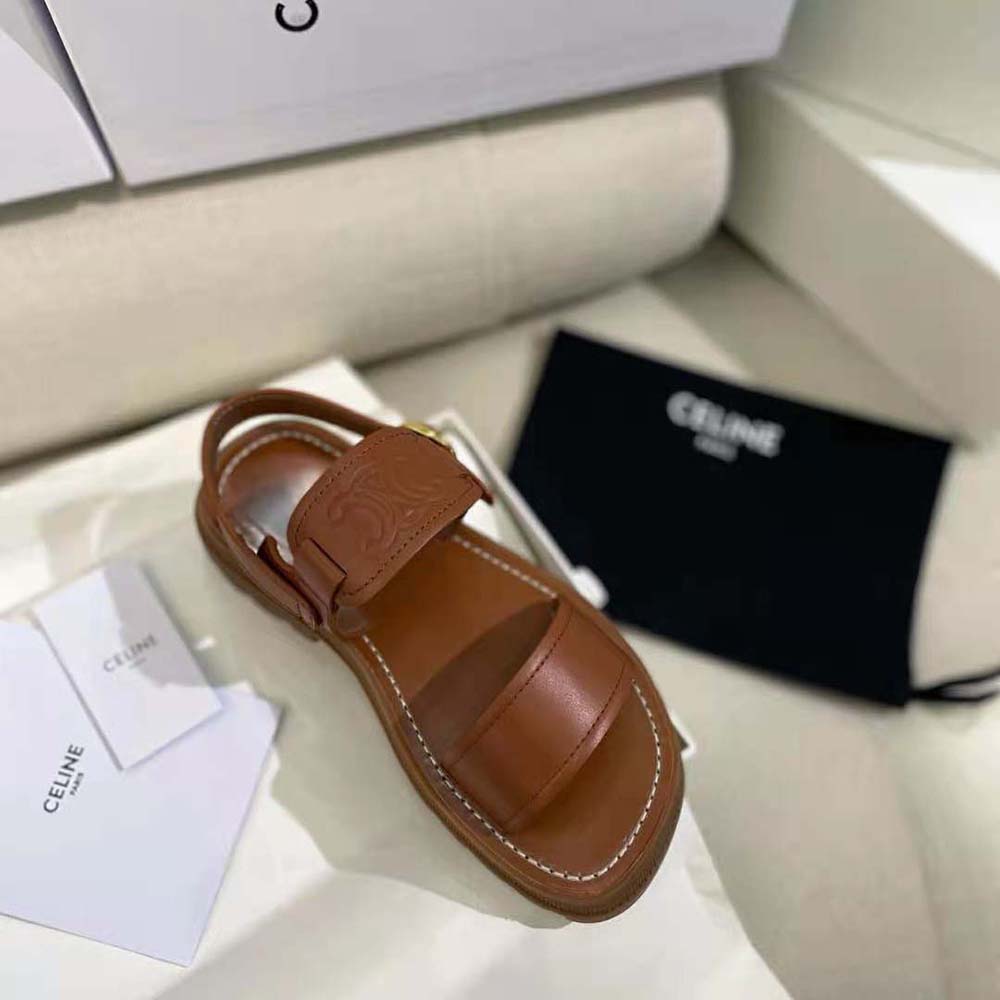 Celine Women Clea Triomphe Sandal in Vegetal Calfskin - image 7
