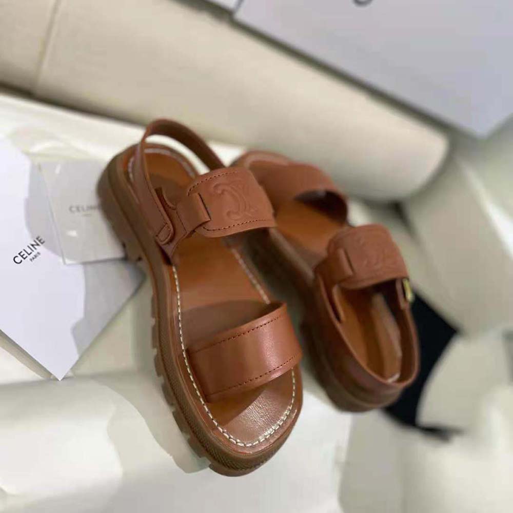 Celine Women Clea Triomphe Sandal in Vegetal Calfskin - image 6