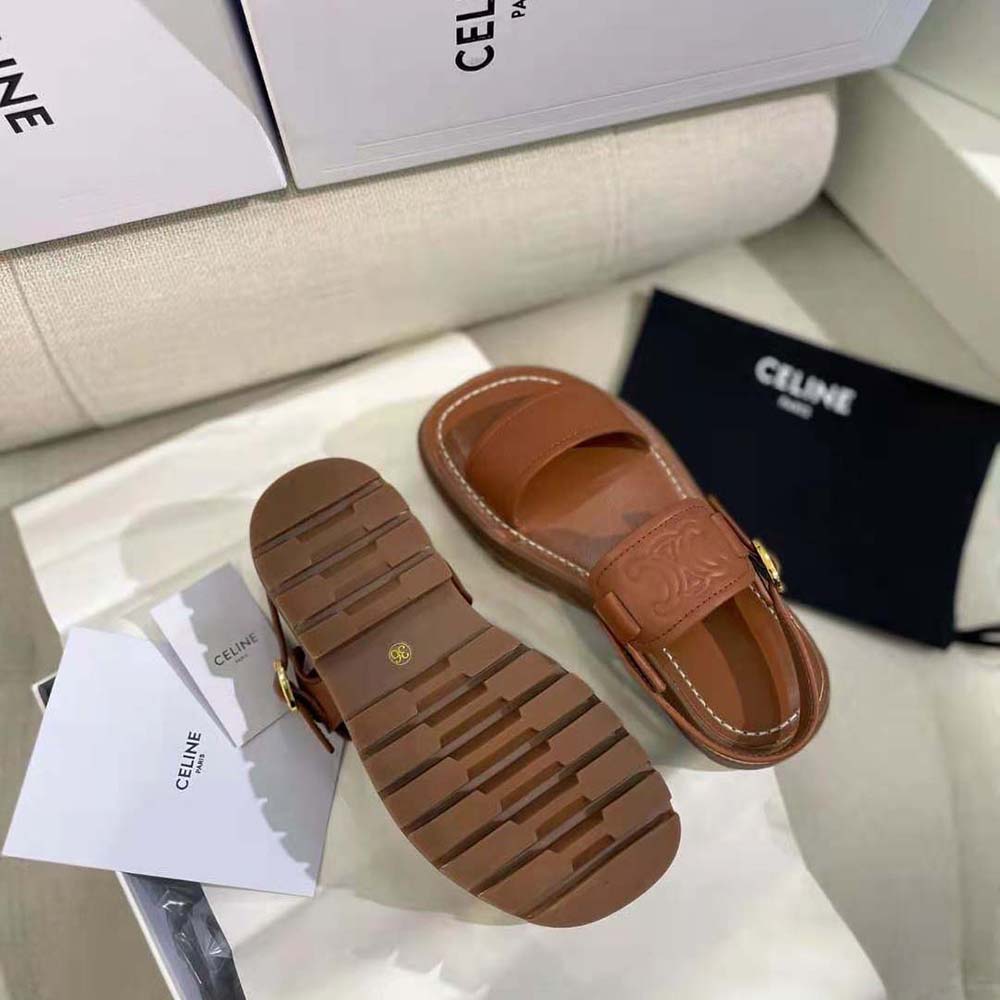 Celine Women Clea Triomphe Sandal in Vegetal Calfskin - image 10