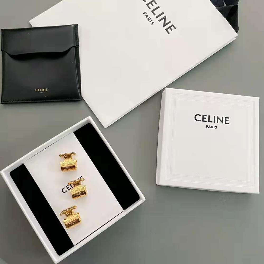 Side view of Celine Women Hair Accessories Set of 3 Mini Triomphe Claws highlighting clasp detail
