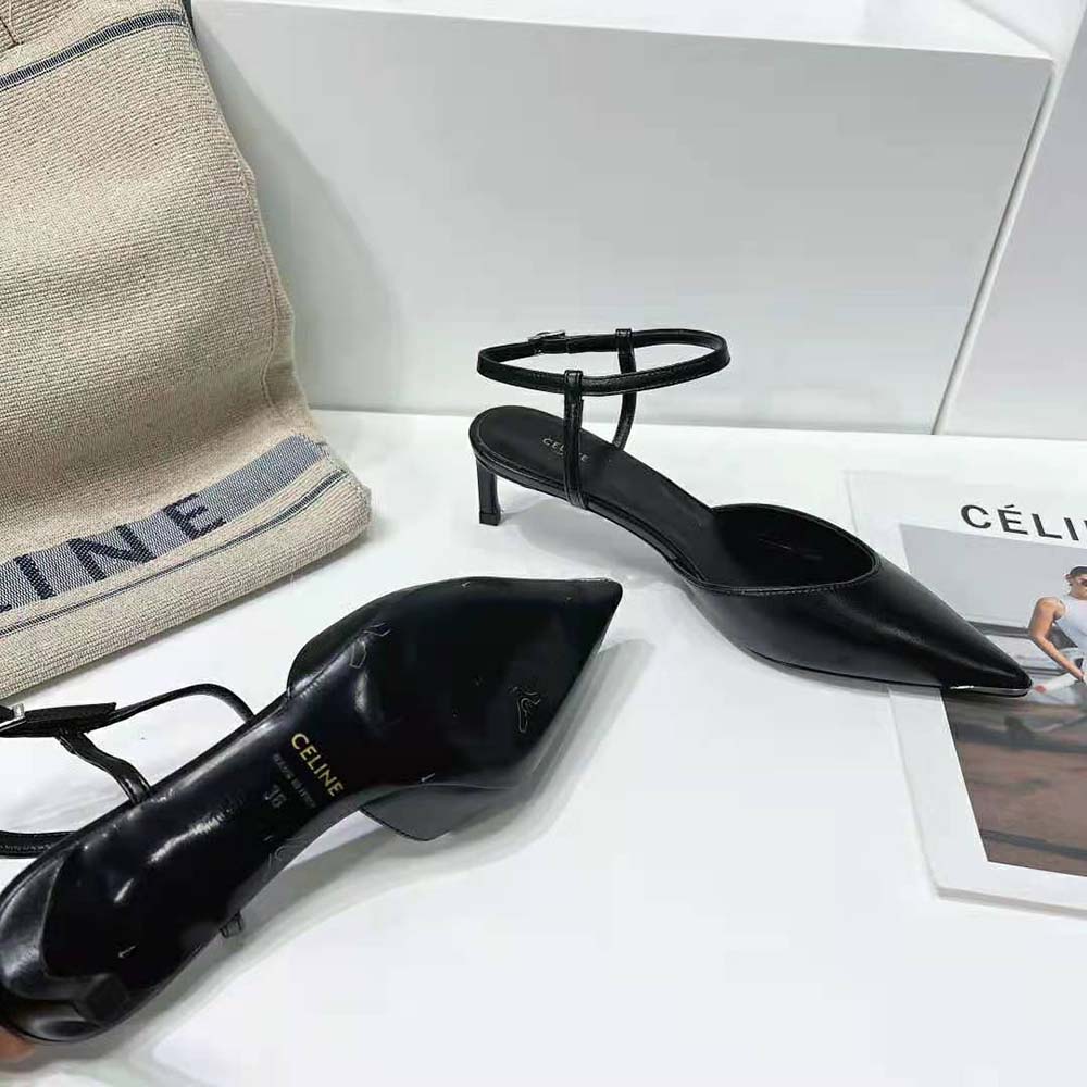 Celine Women Kitten Metal Toe Pump in Calfskin-Black - image 9