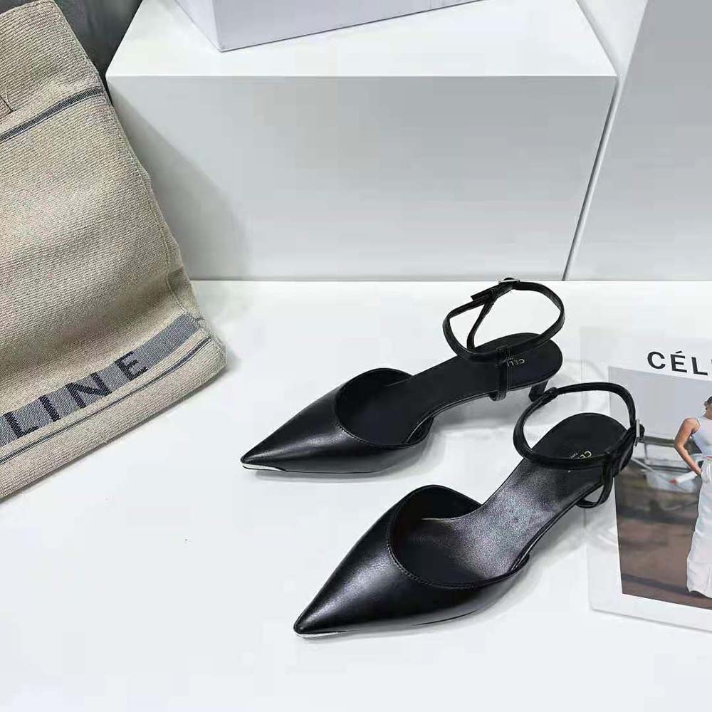Celine Women Kitten Metal Toe Pump in Calfskin-Black - image 4
