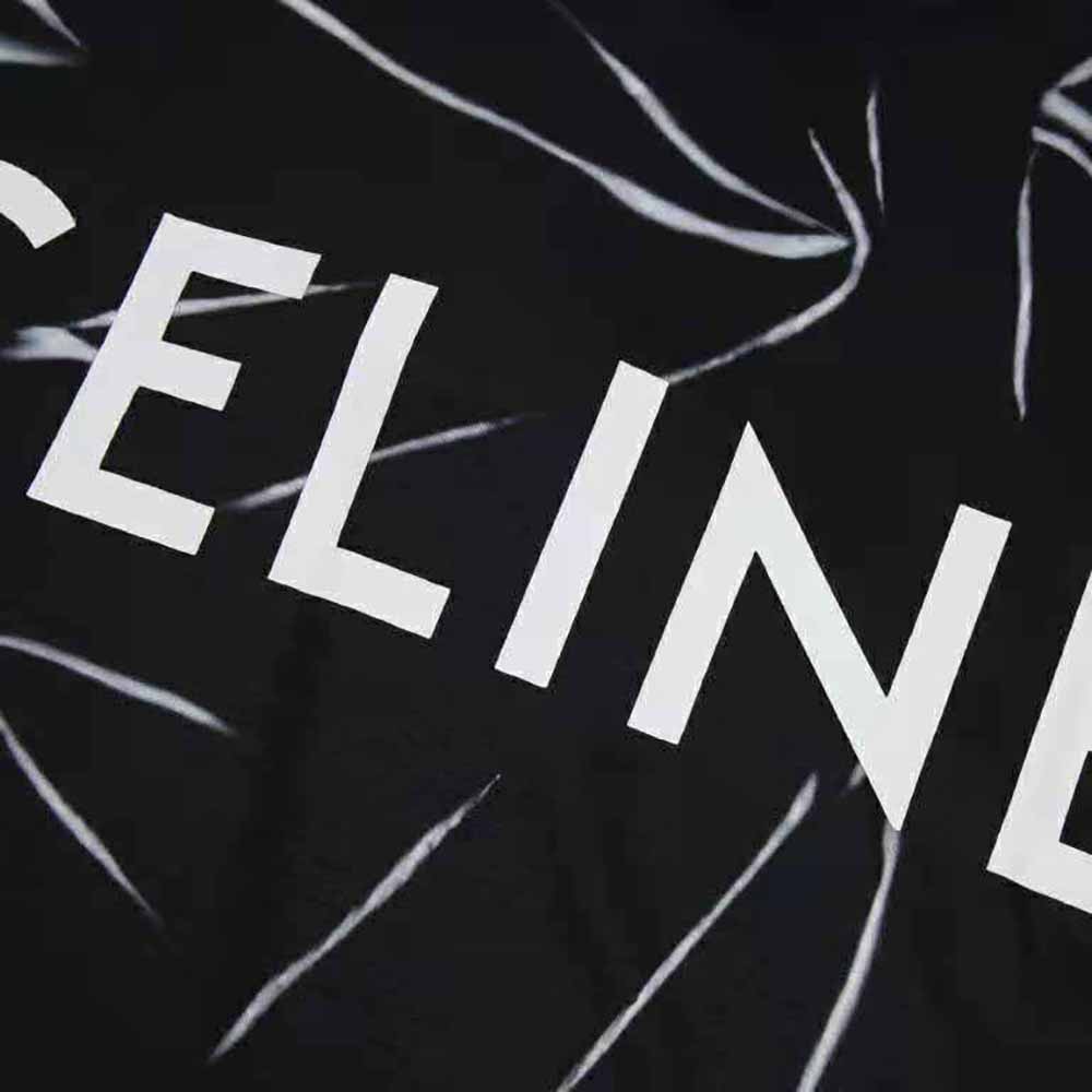 Celine Women Loose T-shirt in Cotton Jersey-Black - image 5