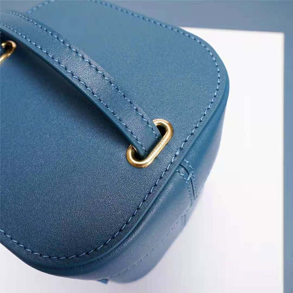 Celine Women Small Box Cuir Triomphe in Smooth Calfskin-Blue - image 9