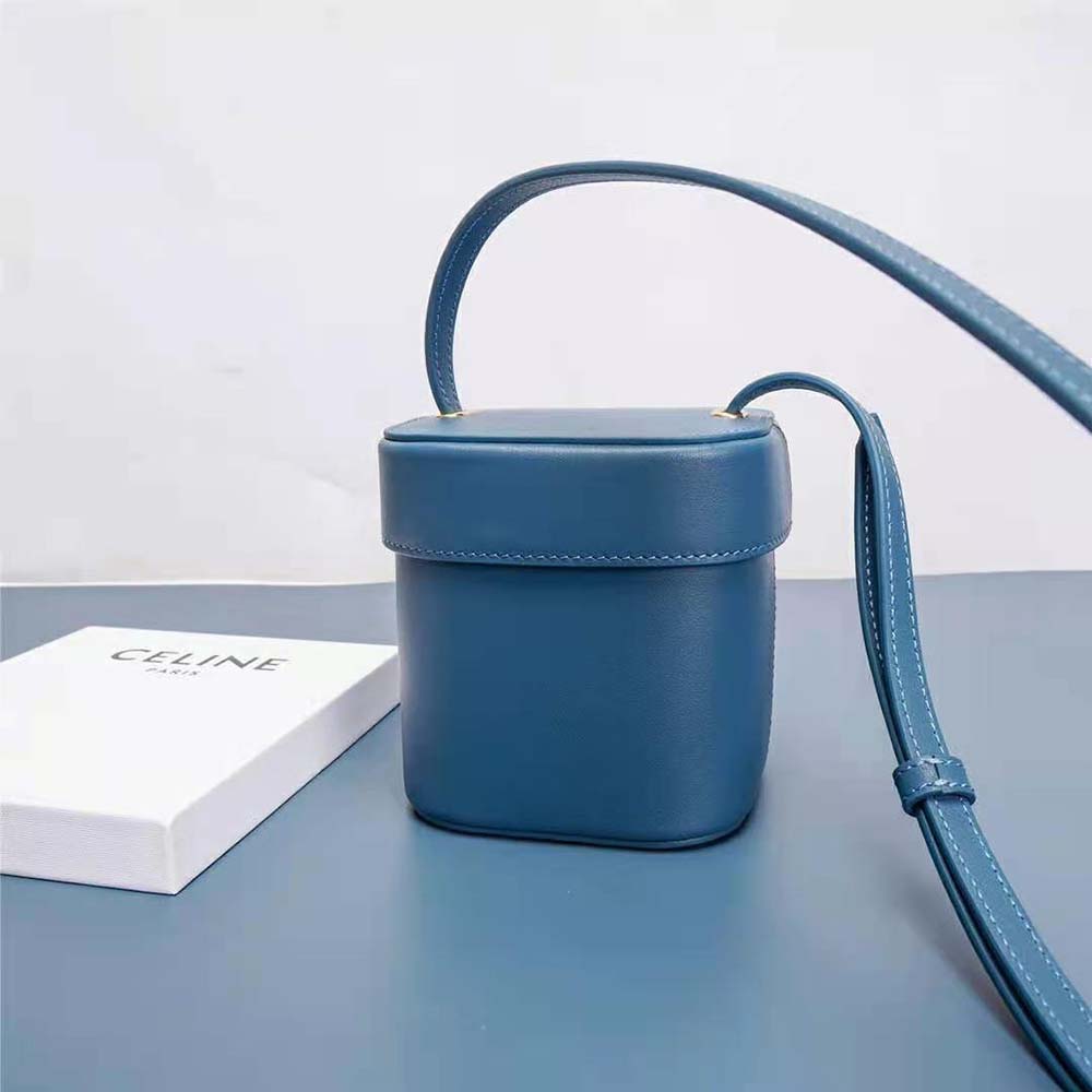 Celine Women Small Box Cuir Triomphe in Smooth Calfskin-Blue - image 4