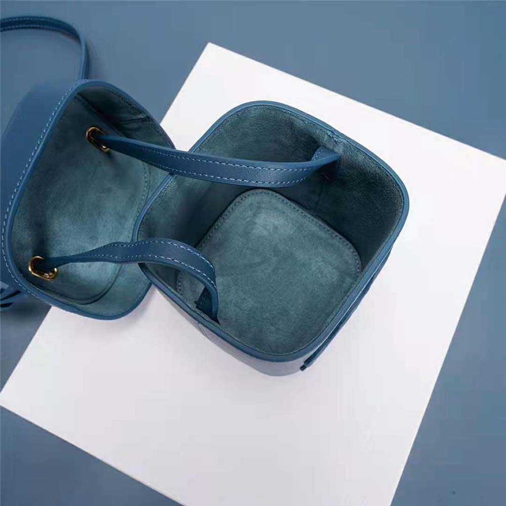 Celine Women Small Box Cuir Triomphe in Smooth Calfskin-Blue - image 7