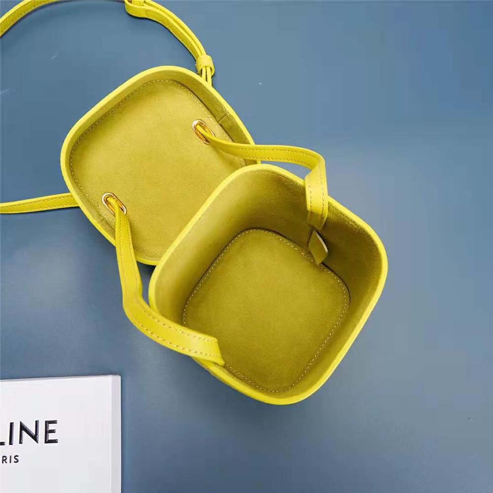 Celine Women Small Box Cuir Triomphe in Smooth Calfskin-Yellow - image 8