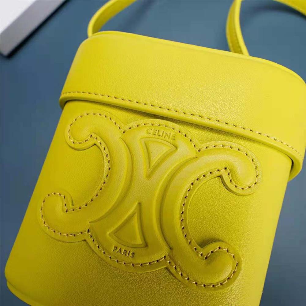 Celine Women Small Box Cuir Triomphe in Smooth Calfskin-Yellow - image 7
