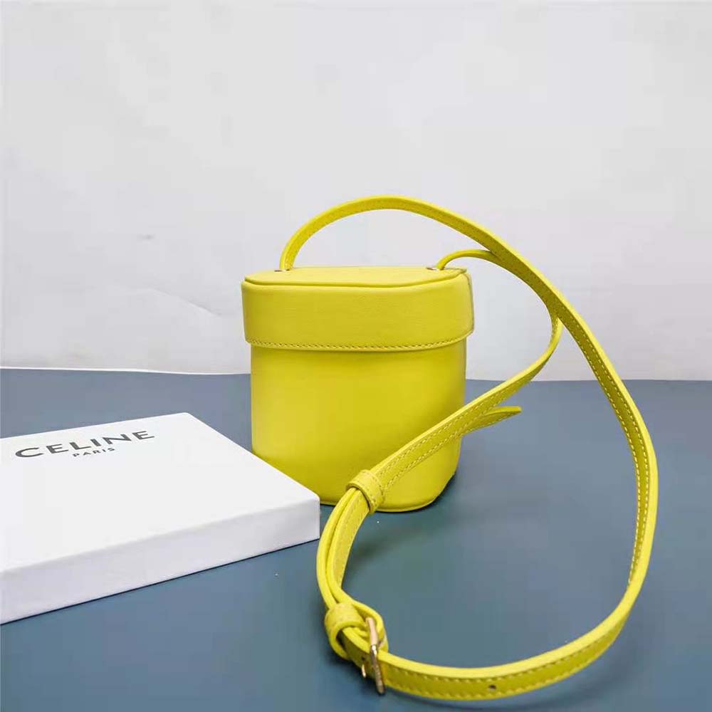 Side angle of Celine Women Small Box Cuir Triomphe showing structured silhouette
