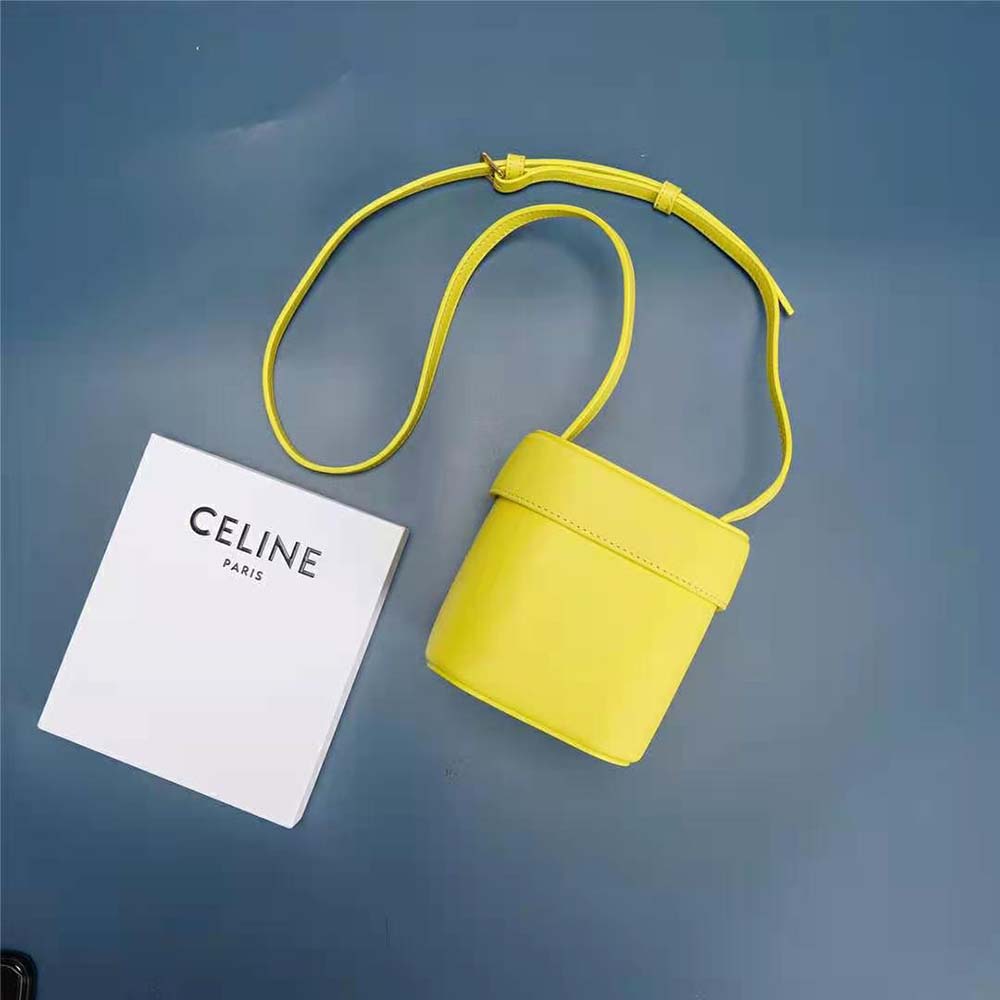 Celine Women Small Box Cuir Triomphe in Smooth Calfskin-Yellow - image 5