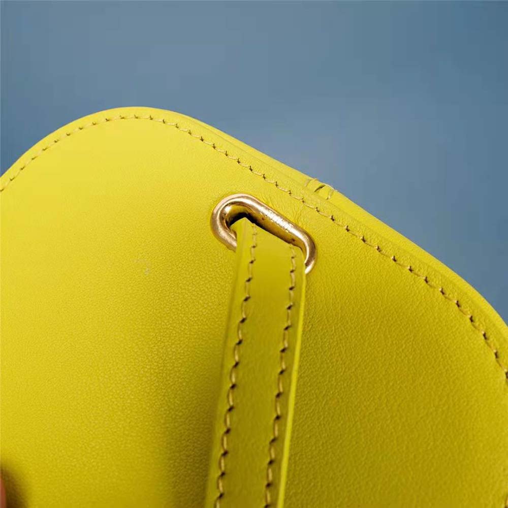 Celine Women Small Box Cuir Triomphe in Smooth Calfskin-Yellow - image 10