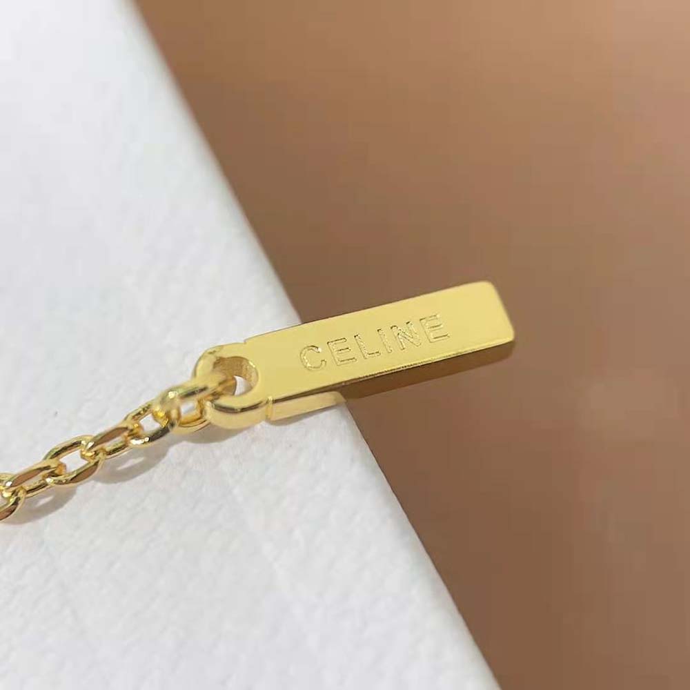Celine Women Triomphe Sliding Necklace in Brass with Gold Finish - image 8