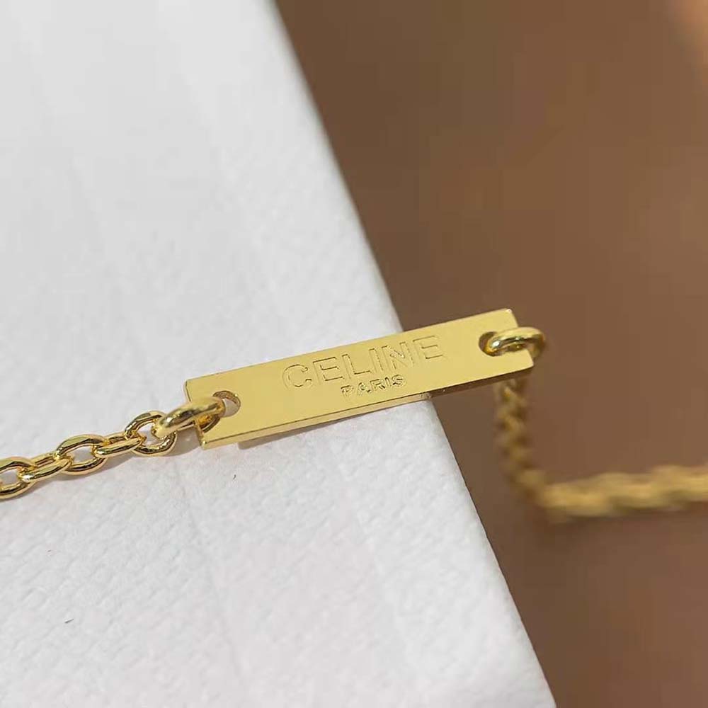 Celine Women Triomphe Sliding Necklace in Brass with Gold Finish - image 6