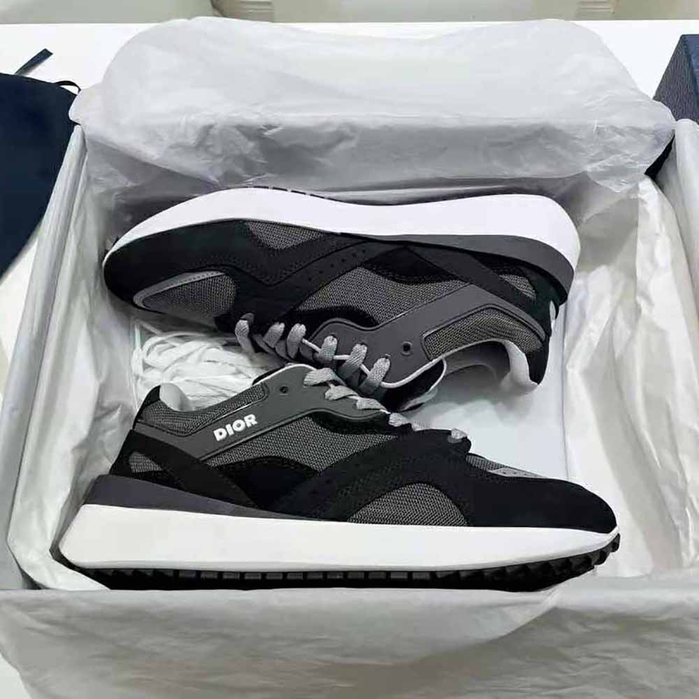 Dior Men B29 Sneaker Gray Technical Mesh Black Suede and Smooth Calfskin - image 5