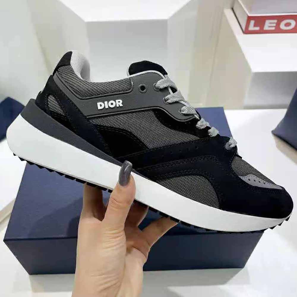 Dior Men B29 Sneaker Gray Technical Mesh Black Suede and Smooth Calfskin - image 6